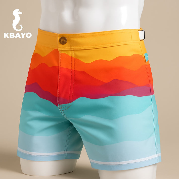 Sunset In Costa Brava Tailored Swim Shorts – KBAYO Premium Men's Swimwear, photo 2