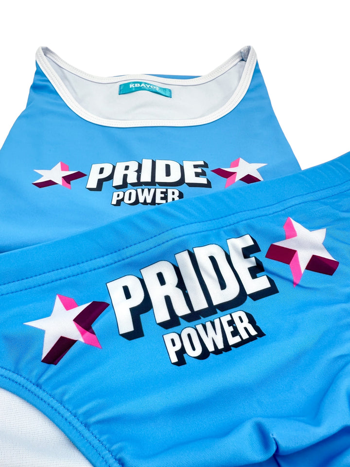 PRIDE POWER Light Blue Swimsuit - KBAYO High-end Men's Beachwear