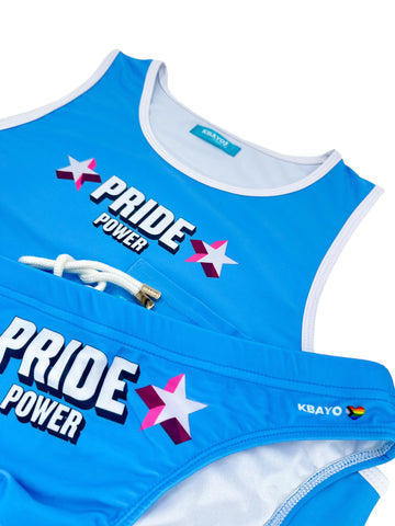 PRIDE POWER Light Blue Swimsuit