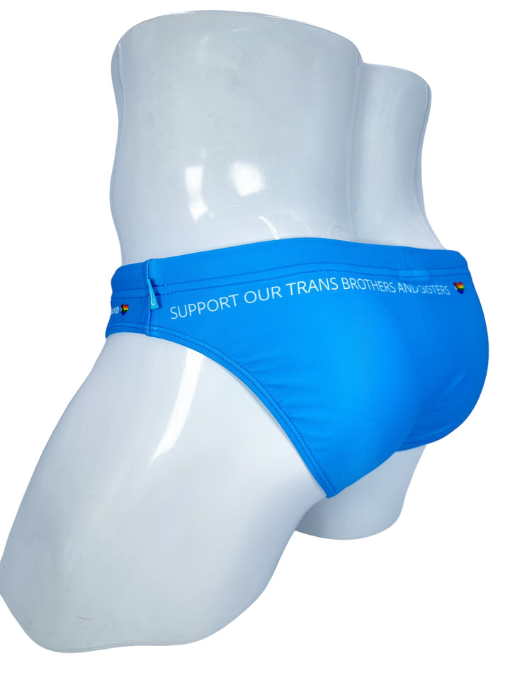PRIDE POWER Light Blue Swim Brief – KBAYO Premium Men's Swimwear, photo 12