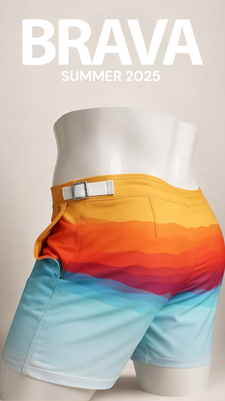 Sunset In Costa Brava Tailored Swim Shorts – KBAYO Premium Men's Swimwear, photo 10