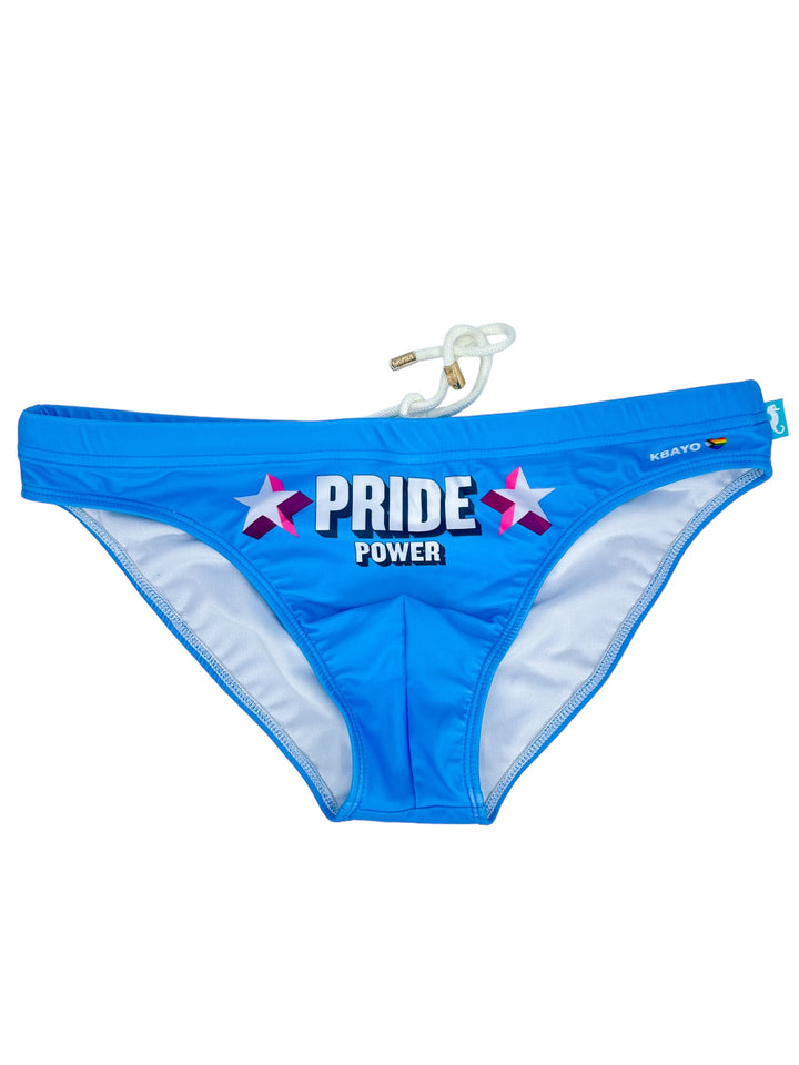 PRIDE POWER Light Blue Swim Brief – KBAYO Premium Men's Swimwear, photo 18