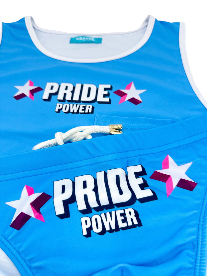 PRIDE POWER Light Blue Tank Top – KBAYO Premium Men's Swimwear, photo 15