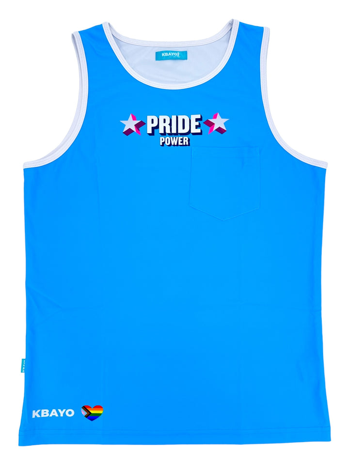 PRIDE POWER Light Blue Tank Top – KBAYO Premium Men's Swimwear
