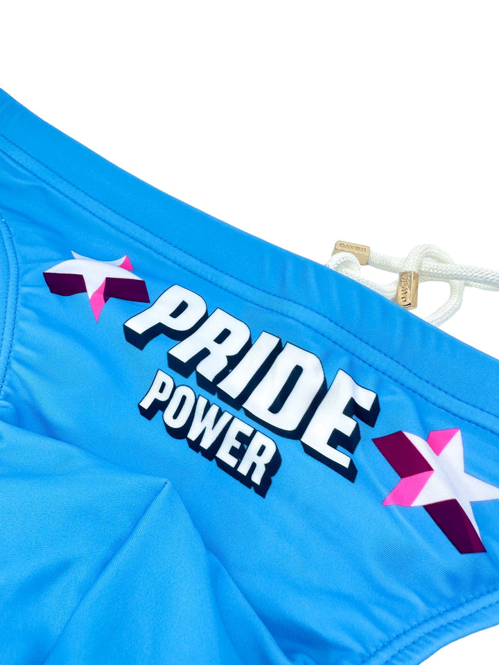 PRIDE POWER Light Blue Swim Brief – KBAYO Premium Men's Swimwear, photo 19