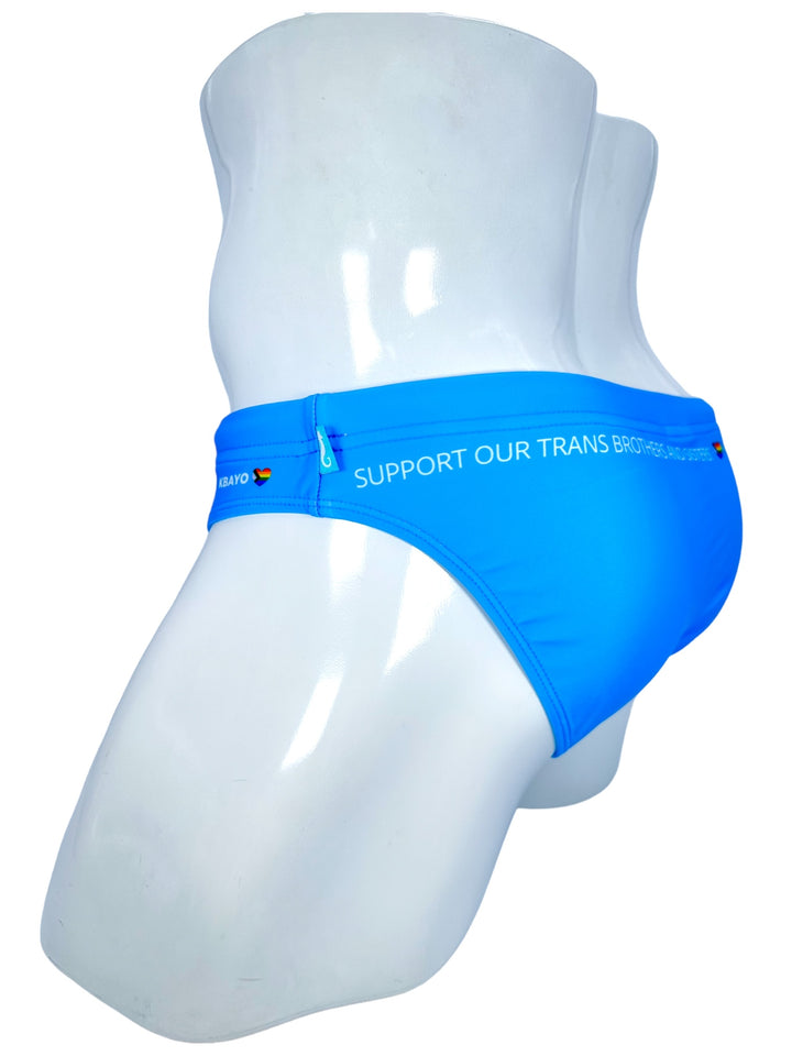 PRIDE POWER Light Blue Swim Brief – KBAYO Premium Men's Swimwear, photo 7