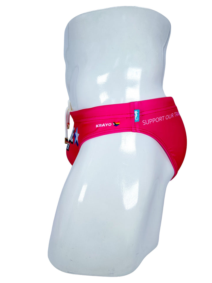 PRIDE POWER Pink Swim Brief – KBAYO Premium Men's Swimwear, photo 4