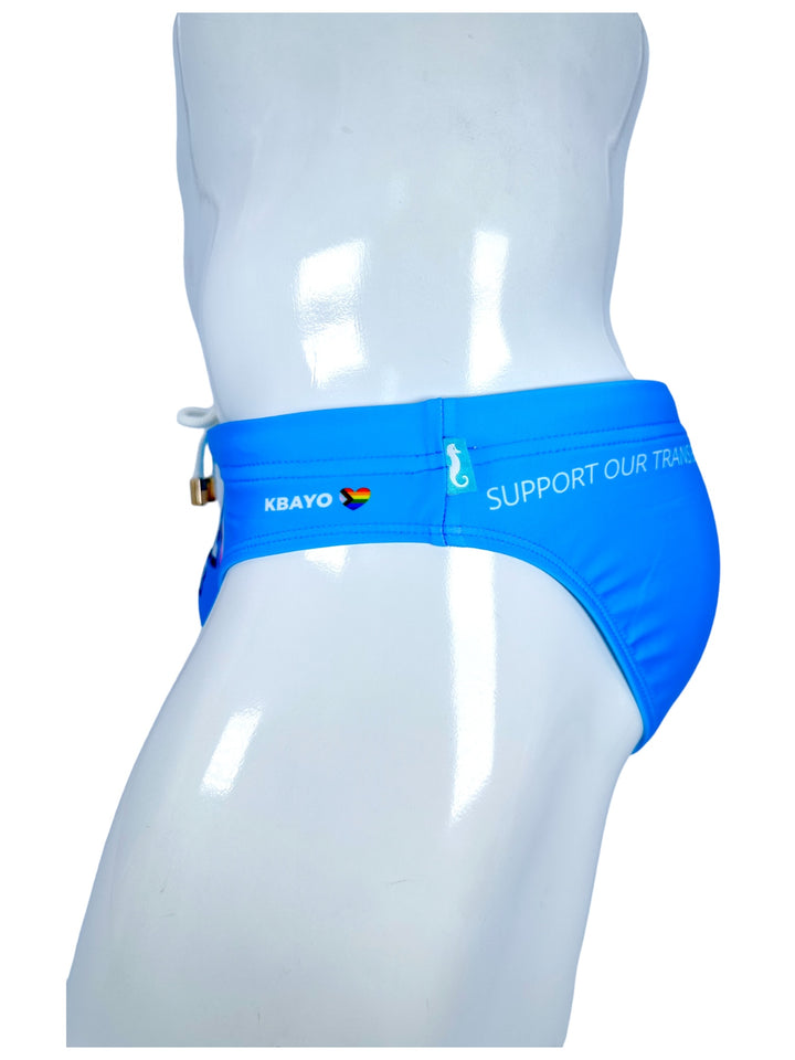 PRIDE POWER Light Blue Swim Brief – KBAYO Premium Men's Swimwear, photo 6
