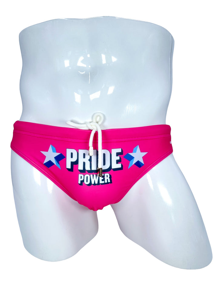 PRIDE POWER Pink Swim Brief – KBAYO Premium Men's Swimwear, photo 2