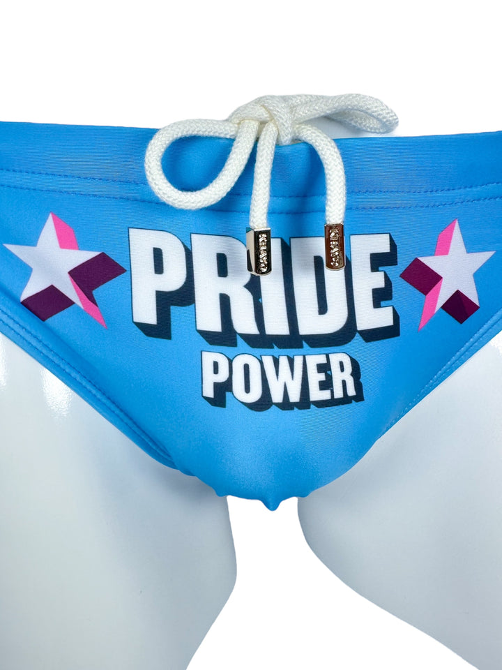 PRIDE POWER Light Blue Swim Brief – KBAYO Premium Men's Swimwear, photo 17