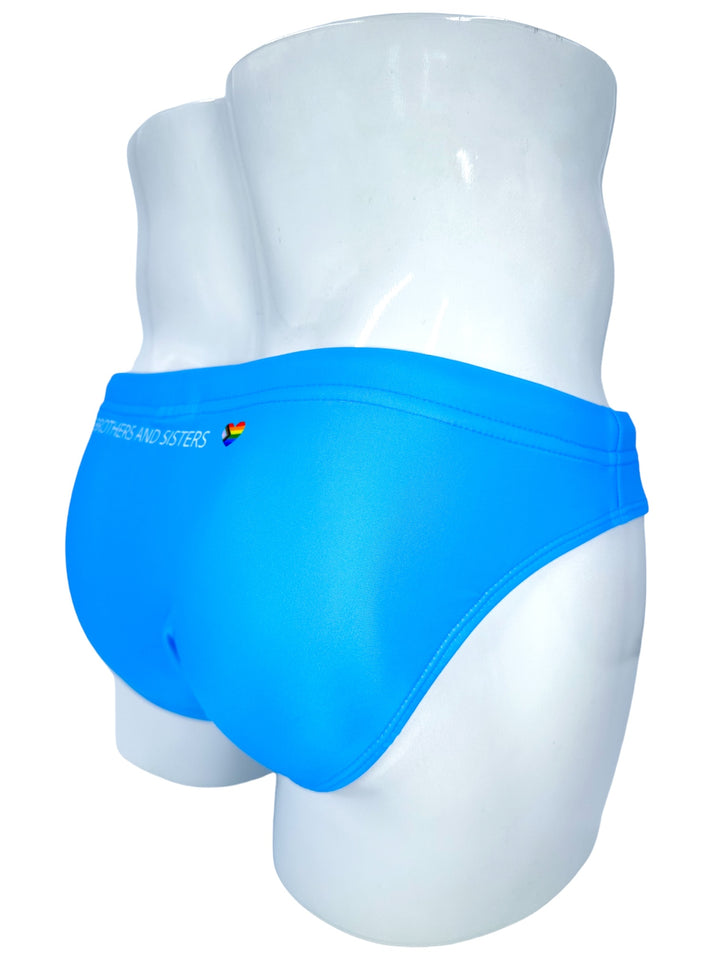 PRIDE POWER Light Blue Swim Brief – KBAYO Premium Men's Swimwear, photo 10