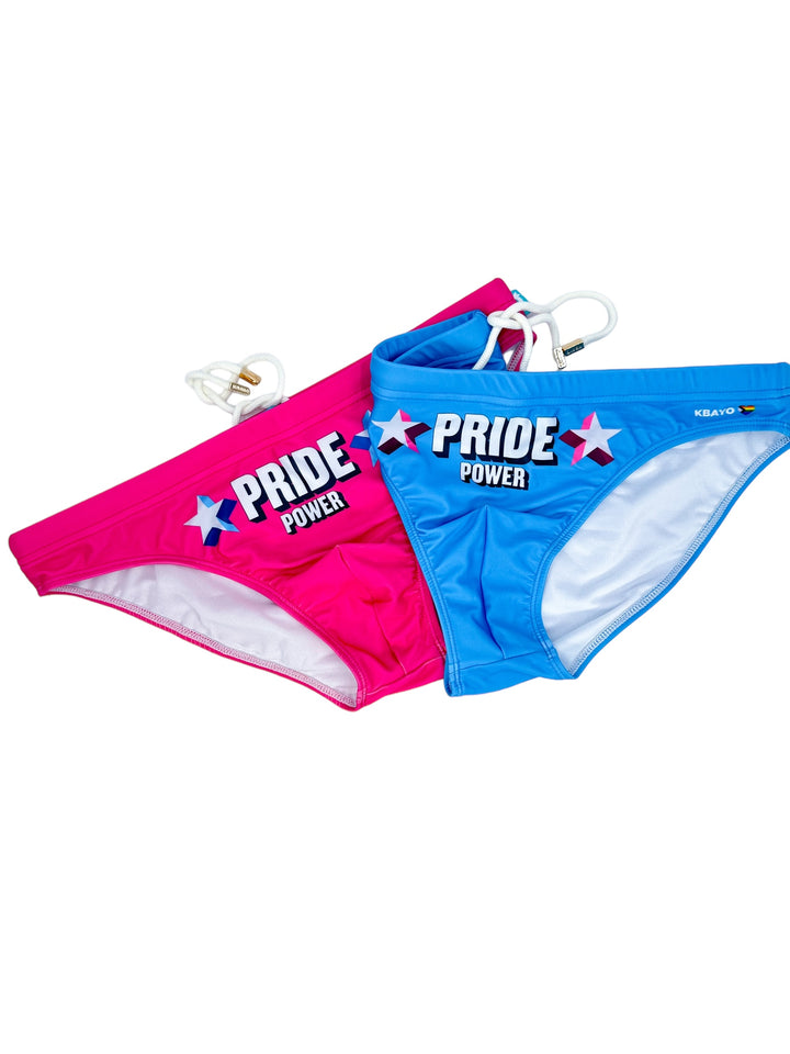 PRIDE POWER Light Blue Swim Brief – KBAYO Premium Men's Swimwear, photo 27