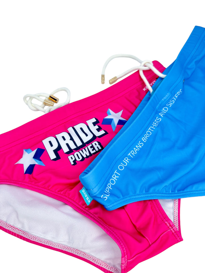 PRIDE POWER Light Blue Swimsuit - KBAYO High-end Men's Beachwear