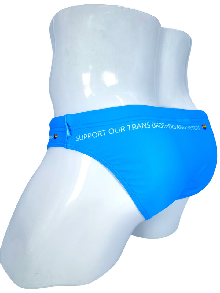 PRIDE POWER Light Blue Swim Brief – KBAYO Premium Men's Swimwear, photo 8