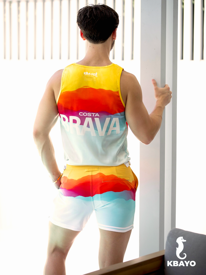 Sunset In Costa Brava Tailored Swim Shorts – KBAYO Premium Men's Swimwear, photo 9