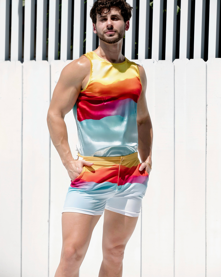 Sunset In Costa Brava Tailored Swim Shorts – KBAYO Premium Men's Swimwear, photo 14