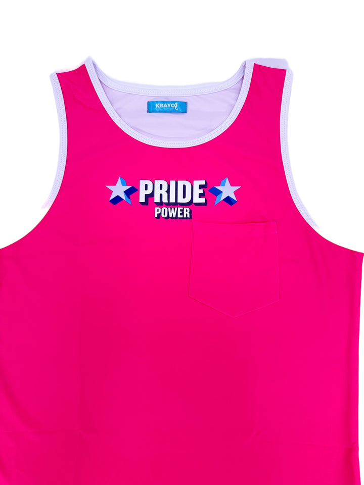 PRIDE POWER Pink Tank Top – KBAYO Premium Men's Swimwear, photo 3