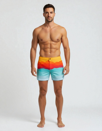 Sunset In Costa Brava Tailored Swim Shorts – KBAYO Premium Men's Swimwear