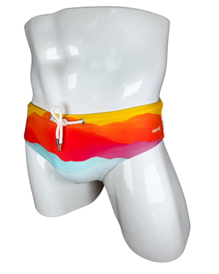 Sunset In Costa Brava Swim Brief – KBAYO Premium Men's Swimwear, photo 3