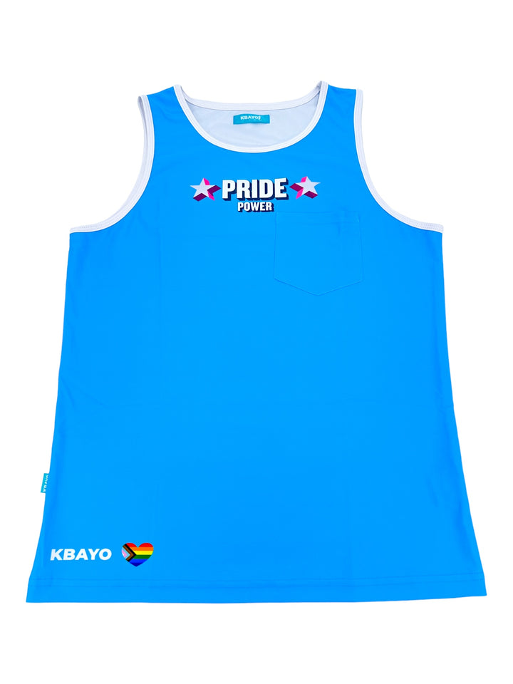 PRIDE POWER Light Blue Tank Top – KBAYO Premium Men's Swimwear, photo 12