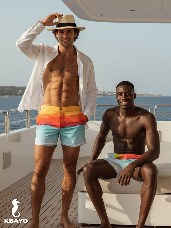 Sunset In Costa Brava Tailored Swim Shorts – KBAYO Premium Men's Swimwear, photo 13