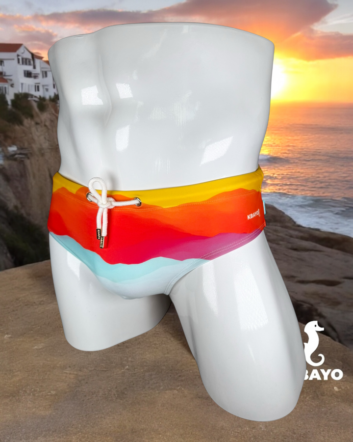 Sunset In Costa Brava Swim Brief – KBAYO Premium Men's Swimwear, photo 2