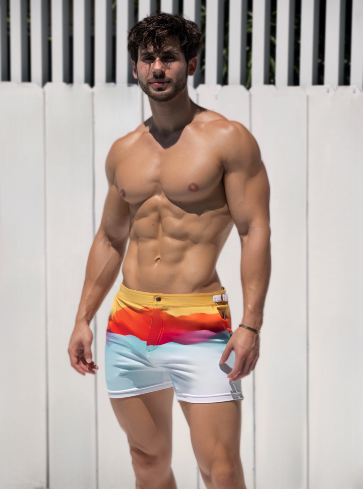 Sunset In Costa Brava Tailored Swim Shorts – KBAYO Premium Men's Swimwear, photo 15